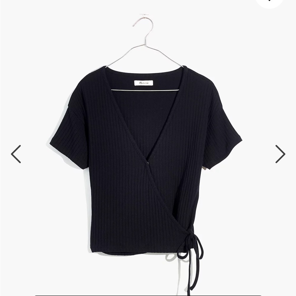 Madewell Ribbed Wrap Crop Top Size S